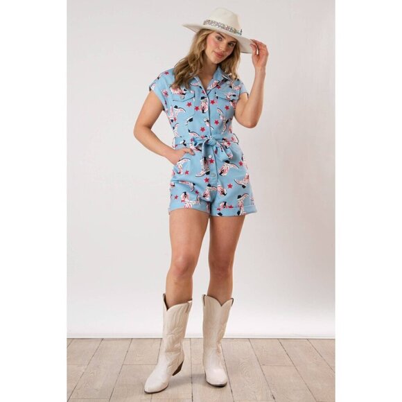 All Over Boots Print Romper - Picture 4 of 11